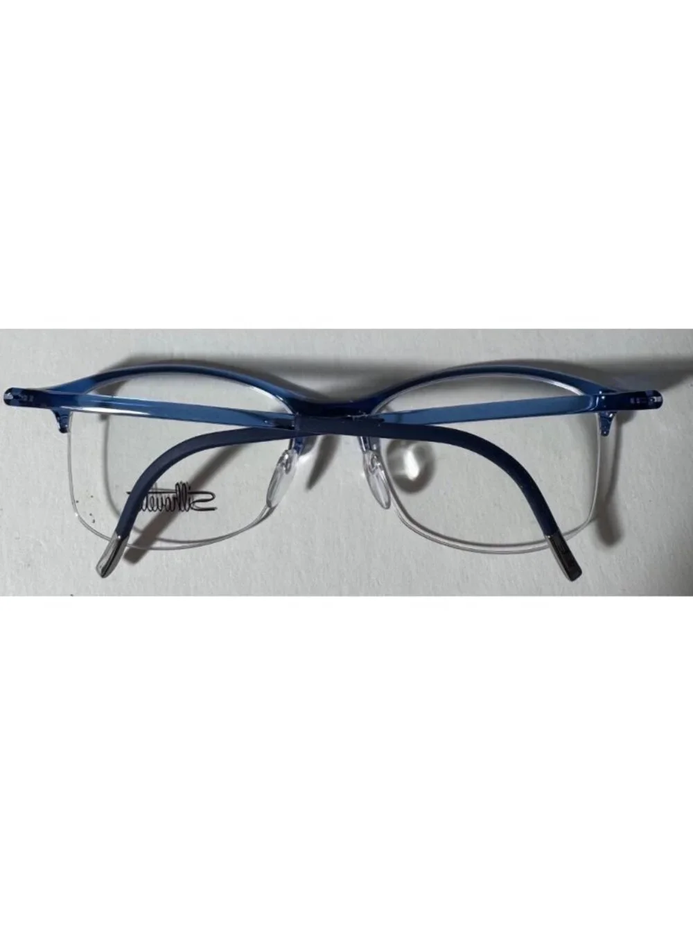 Silhouette SPX 1586 51-16 Womens Blue Half-Rim Eyeglasses Lightweight Frame